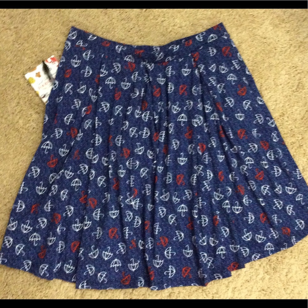 Lula Roe Madison Blue & Red Umbrellas pockets